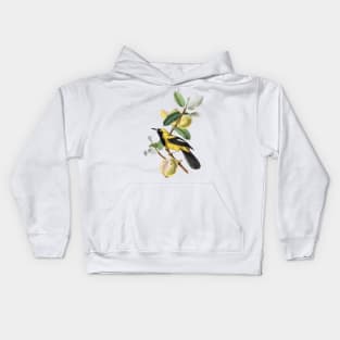 Yellow Bird on Branch Kids Hoodie